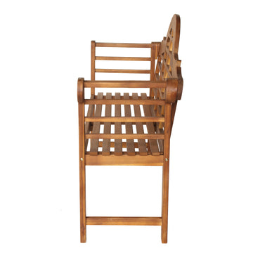 Lutyens Arched 600-Lbs Support Acacia Wood Outdoor Garden Patio Bench - JONATHAN Y